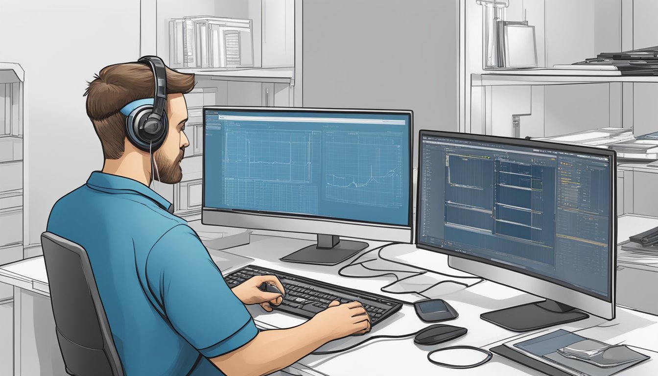 Un tecnico che configura e personalizza il software ChatGPT per uso tecnico